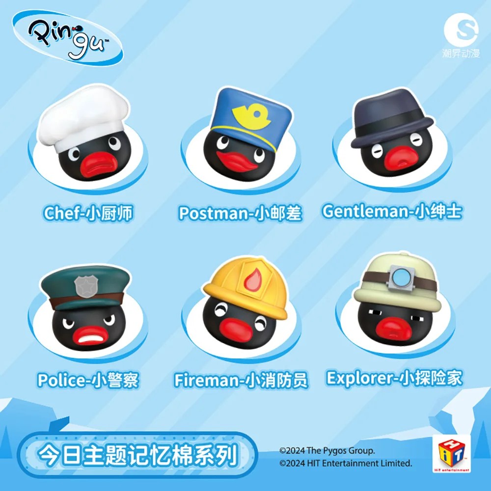 ของแท้ Pingu อุปกรณ์ต่อพ่วงกล่องตาบอดเพนกวินครอบครัวฉากแปลก Gashapon ของเล่นอินเทรนด์การออกแบบสร้างสรรค์เด็กวันหยุดของขวัญ