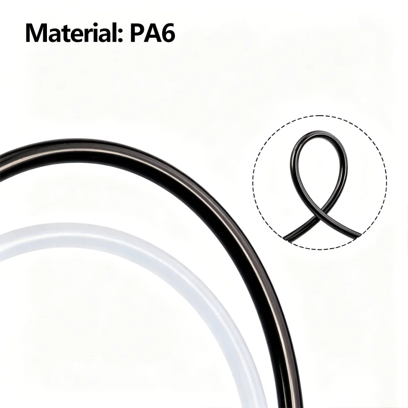 2/5/10m PA6 Nylon Tubing 4 6 8 10 12 14 16mm Black/Translucent Air Tube Compressor Pipe Line for Component Pneumatic Hose