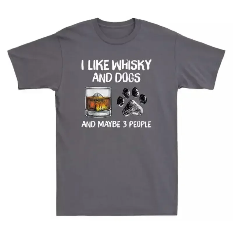 I Like Whisky And Dogs Maybe 3 People Vintage Men's T Shirt