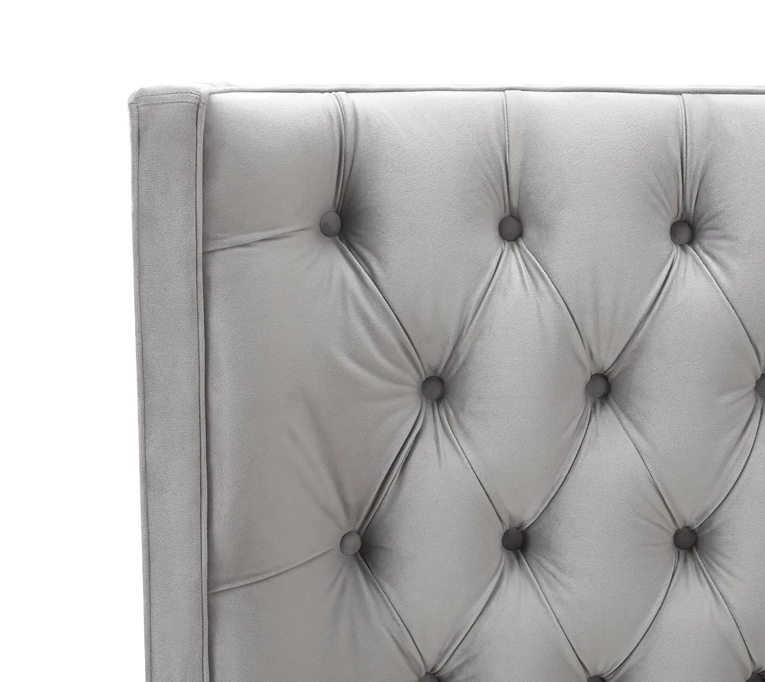 Jennifer Taylor Home Brooklyn King Tufted Panel Bed Headboard and Footboard Set, Opal Grey Velvet