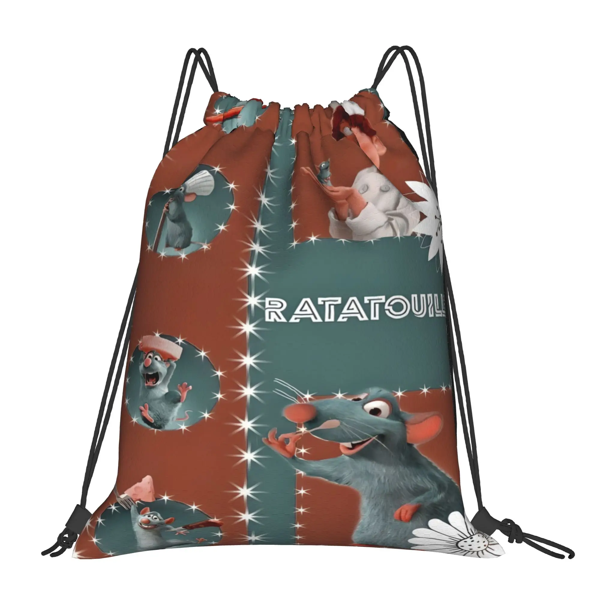 

1 pc Versatile Remy Ratatouille Remy Chef Kawaii Drawstring Bag Shoe Clothes Storage Teen Portable Rucksack Pouch