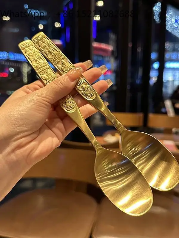 LLY Home 316 Western Dining Spoon, High-Quality Light Luxury Hotel Commercial Spoon, Watermelon Spoon