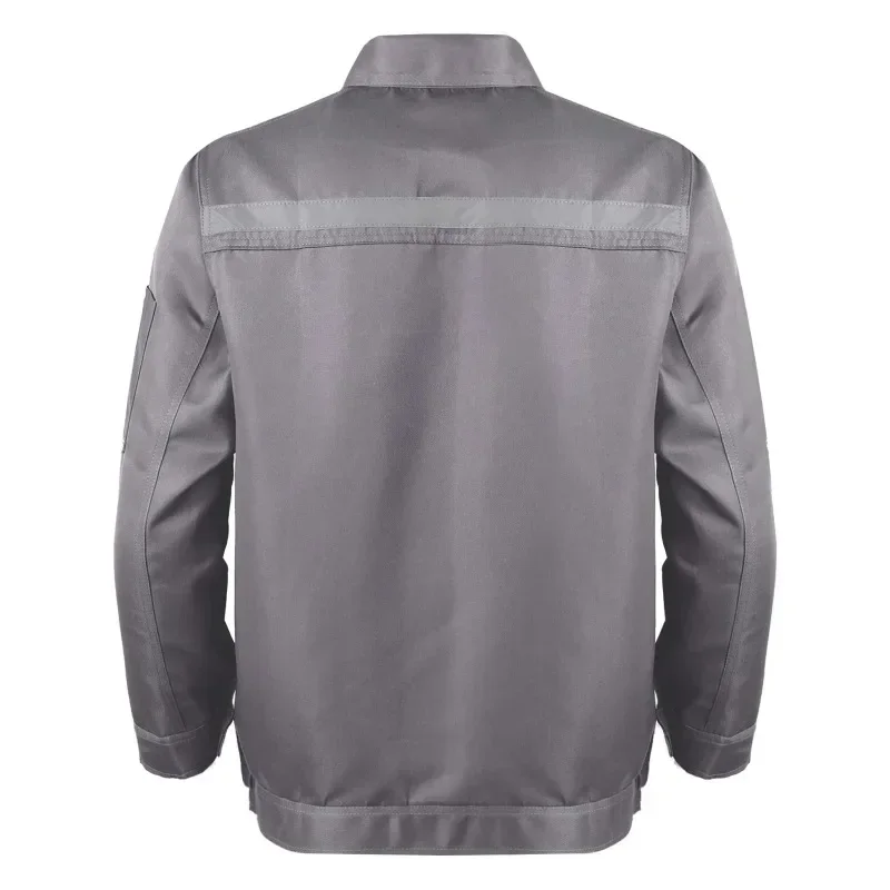 Chaqueta de trabajo con rayas reflectantes para hombres y mujeres, camisa de manga larga, uniforme de trabajo mecánico, ropa de taller de fábrica