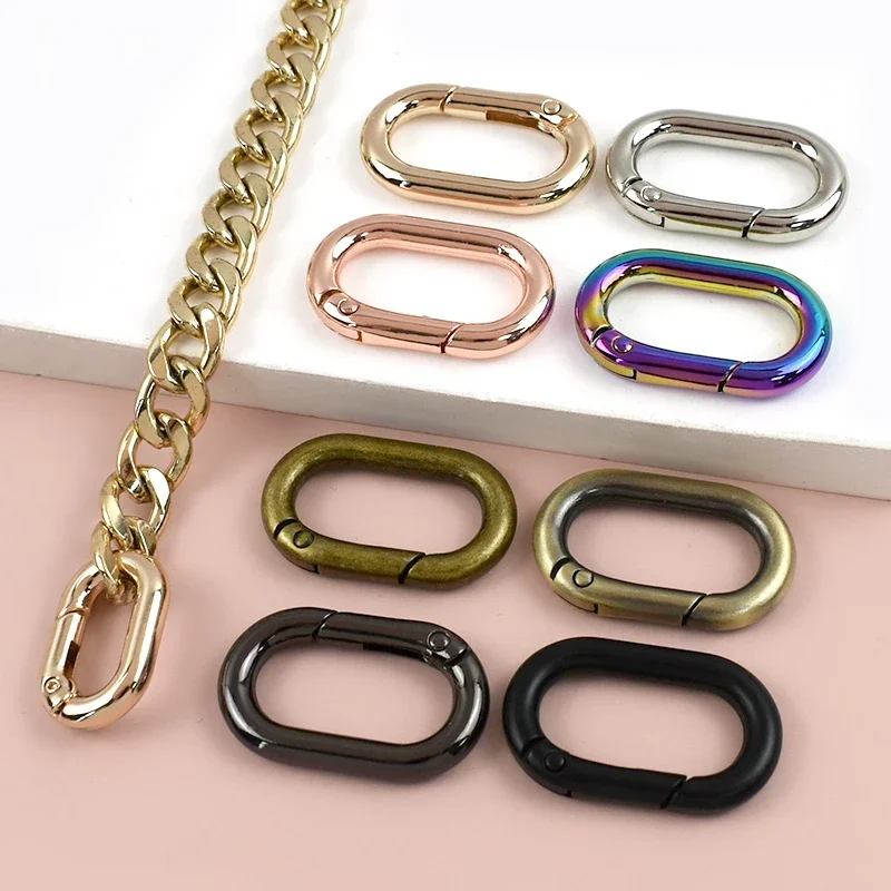 10/20Pcs Spring O Ring Buckles 13-32mm Openable Loop Carabiner Clip Hook for Bag Strap Keyring DIY Craft Hardware Accessories
