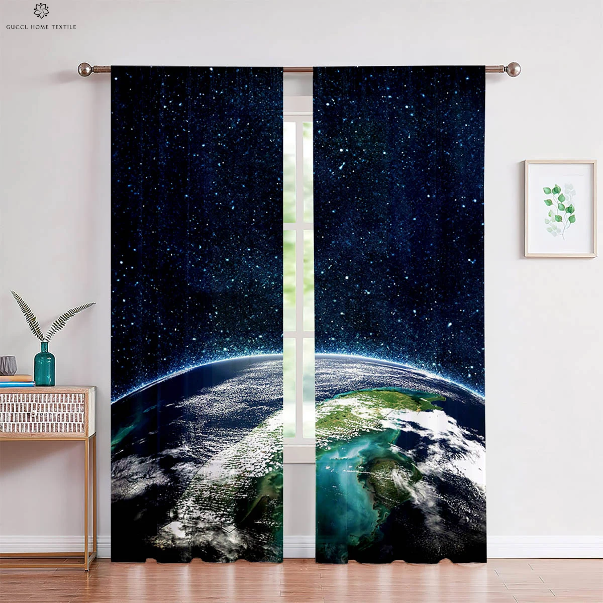 Dream Universe-Milky Way Starry Sky 3D Printed Curtains, Suitable for Bedroom, Living Room, Study Room, Decorative Curtains