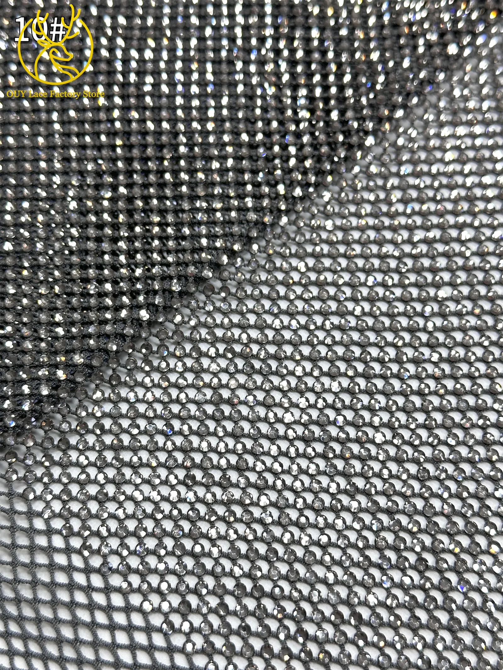 Hochwertiger Dubai-Steindiamant-Netzspitzenstoff Luxuriöser Afrikanischer Spitzenstoff Nigerianisches Nähmaterial für Damen-Abendkleider 2,5 Yards – Detail 19