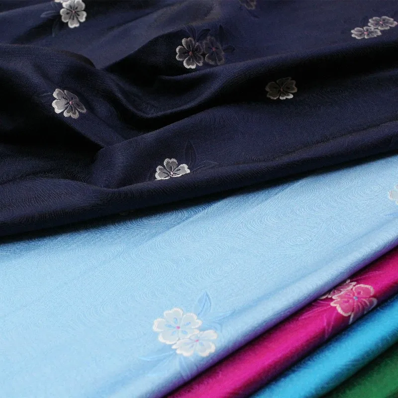 

Chinese cheongsam cotton-padded Tibetan robe Hanfu silk fabric jacquard brocade decorative