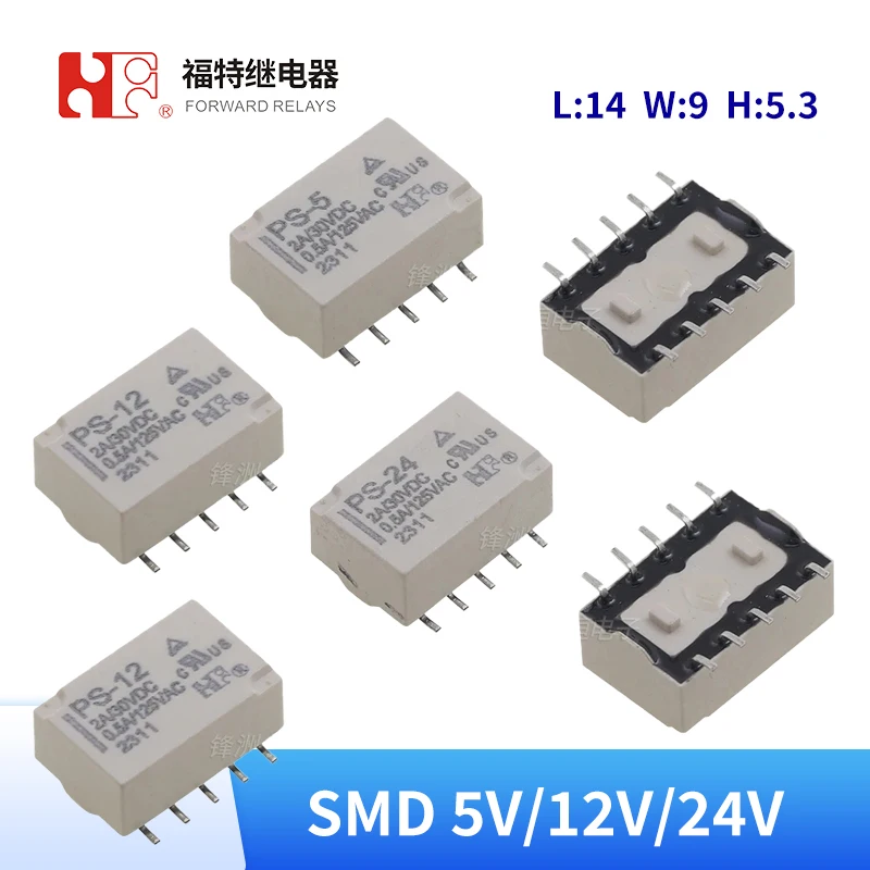 5Pcs FORWARD Relay PS-5 PS-12 PS-24 SMD Sensitive type 2A 10Pin Compatible TQ2SA-5V TQ2SA-12V TQ2SA-24V Signal Relay
