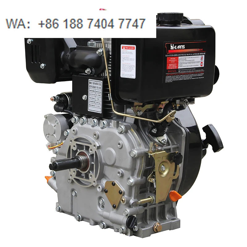 New 8.5kW 11HP Air-Cooled Single Cylinder Hiearns HR198F 25.4 Keyway Shaft Diesel Engine Motor Recoll Start Easy Operate EURO 5