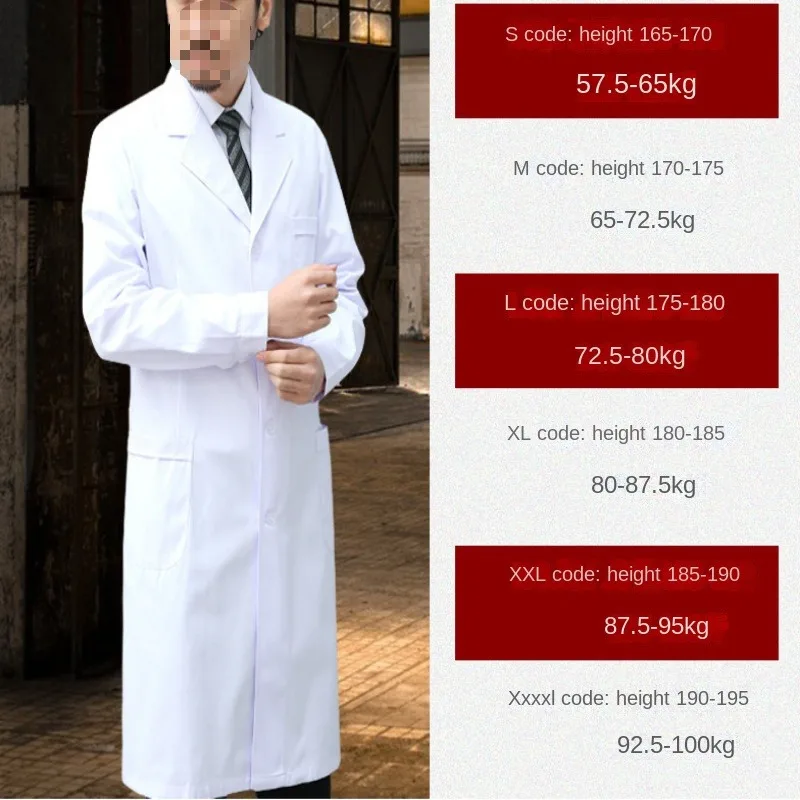 معطف أبيض للطبيب الممرض الكيميائي بأكمام طويلة للنساء ، ملابس شتوية ، أكمام طويلة ، دراسات عليا ، عزل