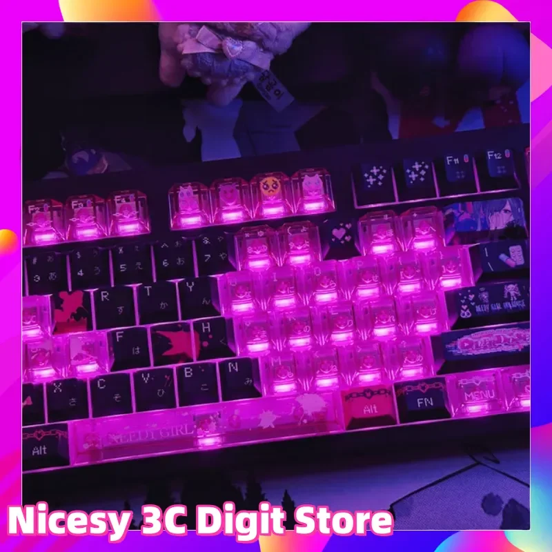 

Anchor girl heavily relies on themed keycaps mechanical keyboards PBT transparent PC gaming keyboards collectible gift keycap
