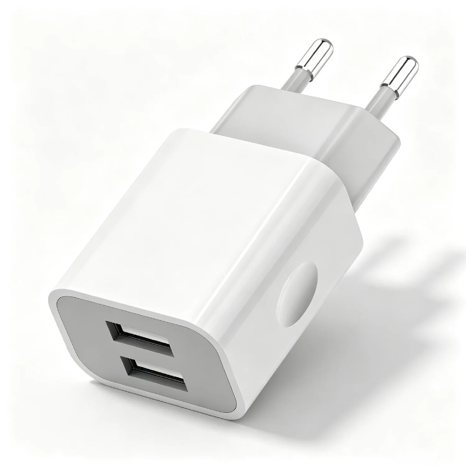 EU Plug Dual USB Wall Charger 5V 2A European Power Adapter Travel Charging Block for iPhone Android Smartphone Tablet