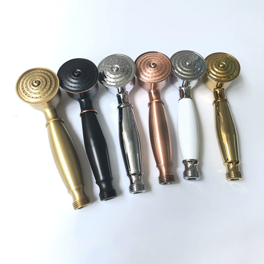 

Antique Vintage Bathroom Shower Head Ceramic Brass Wall Mounted Gold Bath Faucet Sprayer Hardware Accessory Hand Showerhead