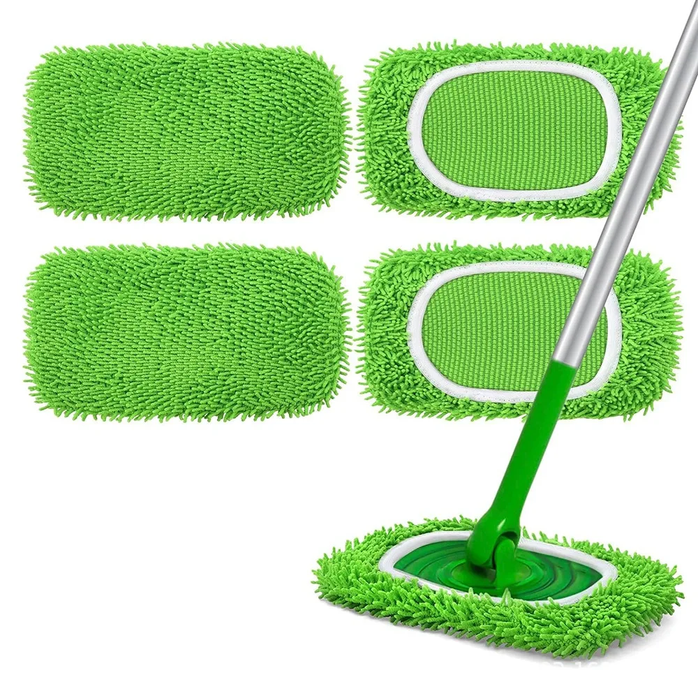 4 Pack Reusable Dry Sweeping Cloths Microfiber Wet Mop Pads Compatible with Swiffer Sweeper Mop Replacement