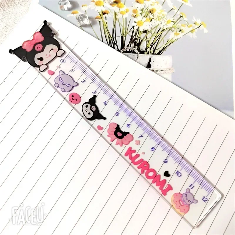 Sanrio New Ruler Melody Kuromi Hello Kitty School Supplies Cute Transparent Acrylic Kawaii Cartoon Anime Stationery Girls Gift