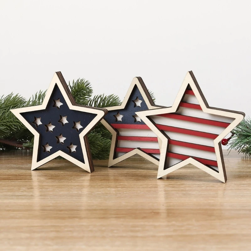 Decorative Star for 4th of July Patriotic Holidays Tiered Tray Decors A0KC