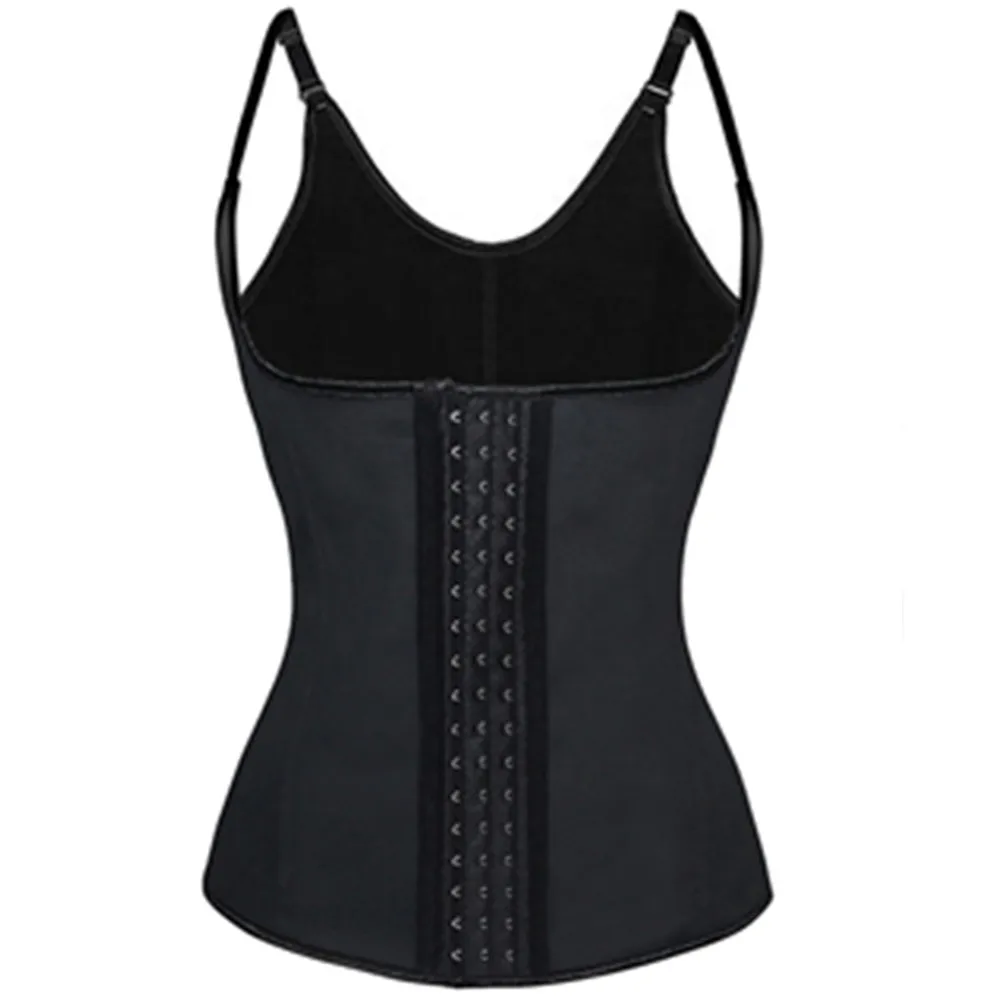 Women Latex Waist Trainer Corset Vest 9 Steel Boned Underbust Bustier Corselet Sexy Slimming Belt Waist Cincher Body Shapewear