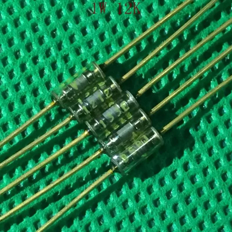 

5PCS/original gold foot 1W 12K 12000 ohm glass fiber high-precision fever resistor