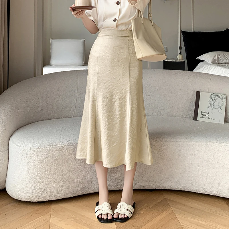 YZJNH 2026 Spring/Summer New Half length Skirt Women Korean Edition Fish Tail Skirt High Waist Hip Wrapping Skirt Women