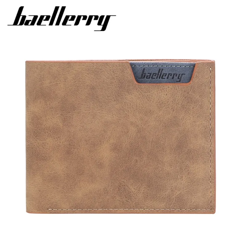 Baellerry Men's Matte Retro Short Wallet Multifunctional Large Capacity Multi Card Slot Simple Design for Men