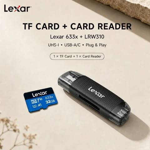 Lexar 633X TF Card & RW310 Reader Combo 64GB 128GB 256GB A1 A2 High-Speed Memory Card with Reader for Digital Devices