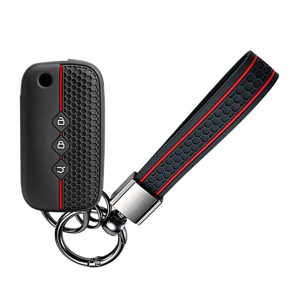 Keychain Silicone Car Key Cover Case for Baojun 510 730 360 560 RS-5 Wuling Hongguang S for Chevrolet Aveo Trax Groove Captiva