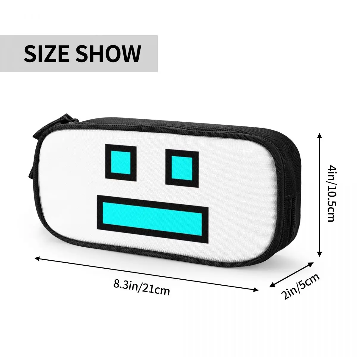 Video Game Geometry Dash Pencil Cases for Students School Pen Box Pencil Bag Large Capacity Pencil Pouch