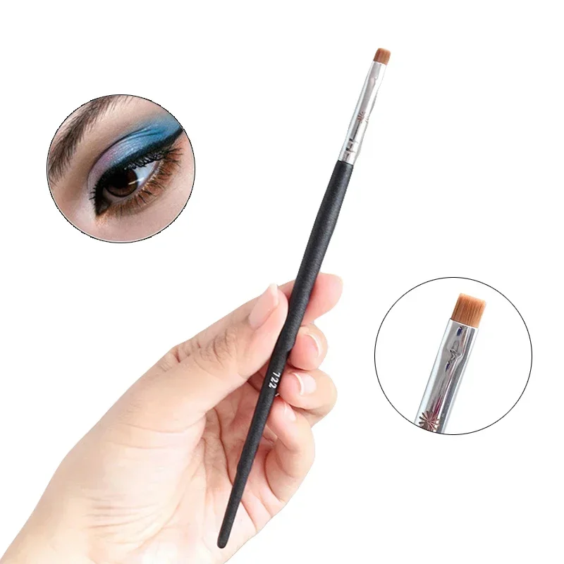 เครื่องมือแต่งหน้าอายแชโดว์แบบแบนไม้ Handle Eyeliner แปรงแต่งหน้า Eyebrow คอนซีลเลอร์แปรง Microbrush อุปกรณ์เสริม de maquillage