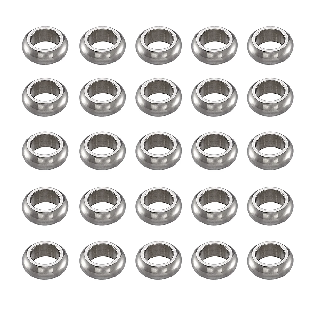 500pcs 304 Stainless Steel Bead Spacers Ring 3 4 5 6mm Metal European Ring Beads for Jewelry Making DIY Bracelet Necklace