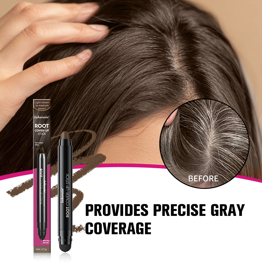 Lápiz de Tinte Capilar Temporal Negro Marrón, Cobertura Instantánea de Raíces Grises, Crema en Barra para el Cabello, Cubre Cabello Blanco de Forma Rápida