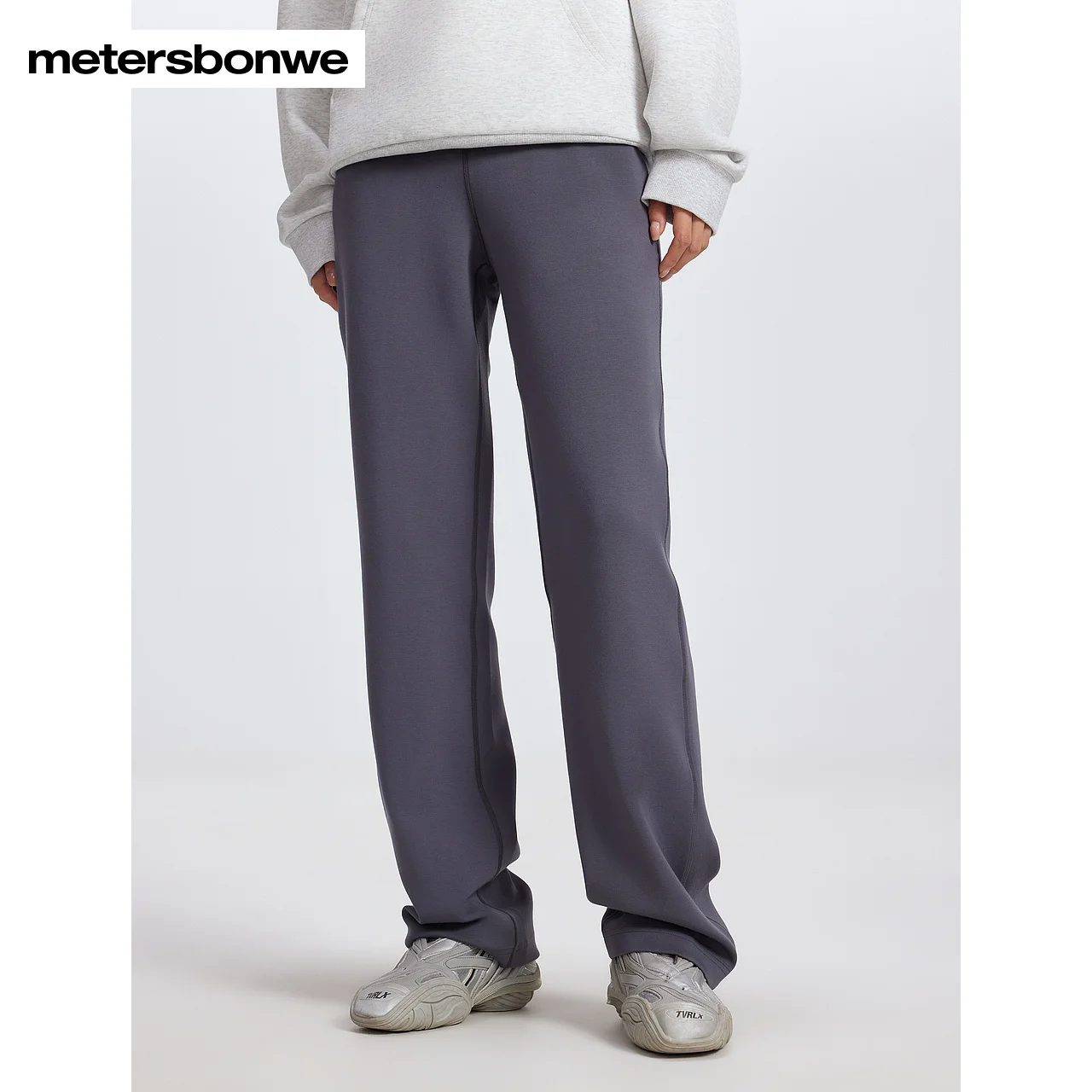 Metersbonwe Women\'s Fitted Straight Leg Knitted Pants Elastic Waistband And Adjustable Pork Nose Trousers Simple High-End  Fall