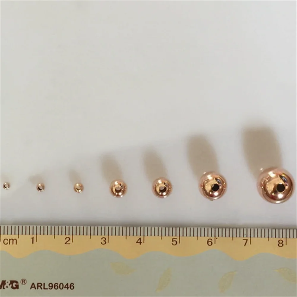 14K Rose Gold Filled Seamless Round Ball Beads 2mm 2.5mm 3mm 4mm 5mm 6mm 8mm 10mm