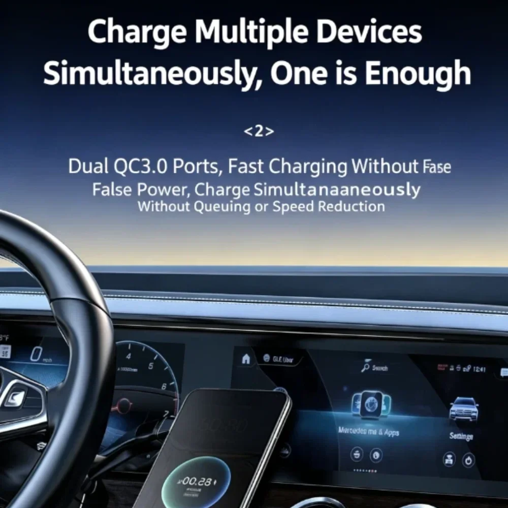 USB-Autoladegerät mit Dual-QC3.0-Anschluss, USB-Port mit LED-Voltmeter, Schnellladung, wasserdicht, für 12/24V Fahrzeuge, Motorräder, Wohnmobile und Boote – Detail 6