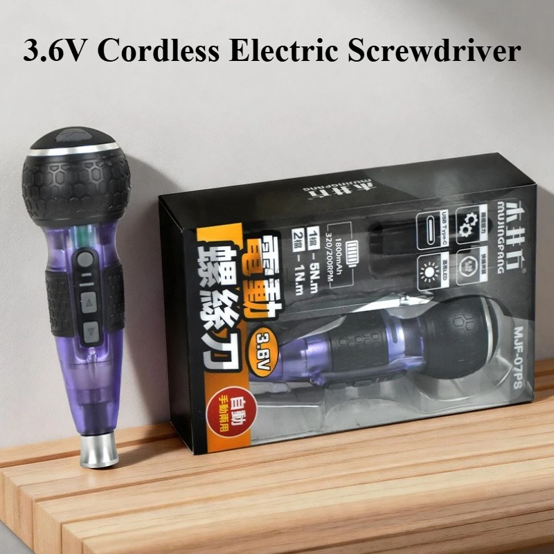 New 3.6V Cordless Electric Screwdriver Rechargeable Mini Screw Driver Multi-Function Magnetic Hex Bit Electric Screwdriver Tool