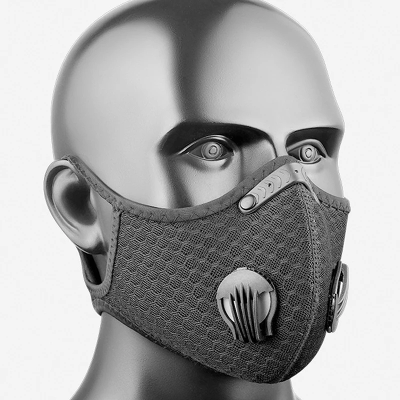 1pcs The active carbon filter mask with a single bicycle mask PM2.5 anti-pollution can wash open sport training mask