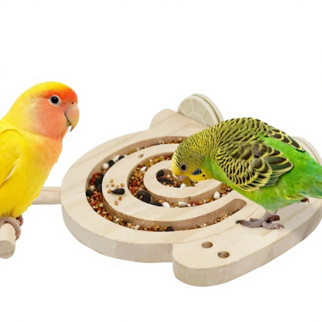 Durable Interactive Teeth Cleaning Parrot Foraging Chew Toy-Eco-Friendly Wood Simple Style Made in China