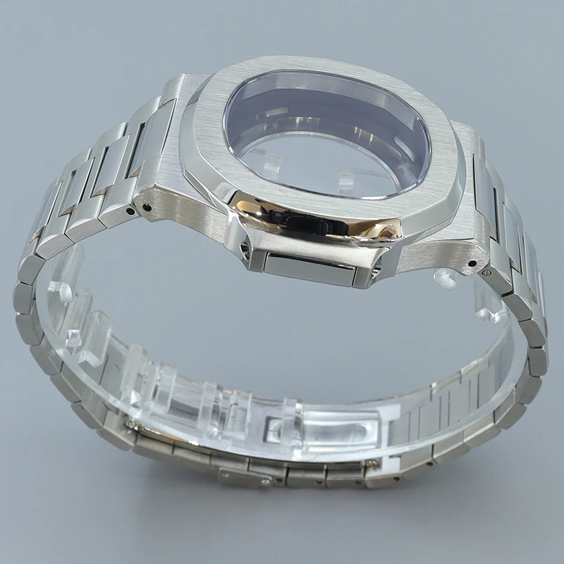 Silver/Black 40mm Luxury Watch Cases Strap Parts For NH35 NH36/34 NH38 NH72 Movement 29mm-30.8mmDial Sapphire Glass Mod Nautilus