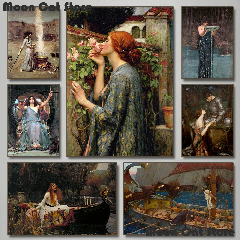 John William Waterhouse Vintage Classic Artwork Reproduction Poster and Print Canvas Painting Wall Art Pictures Home Decor