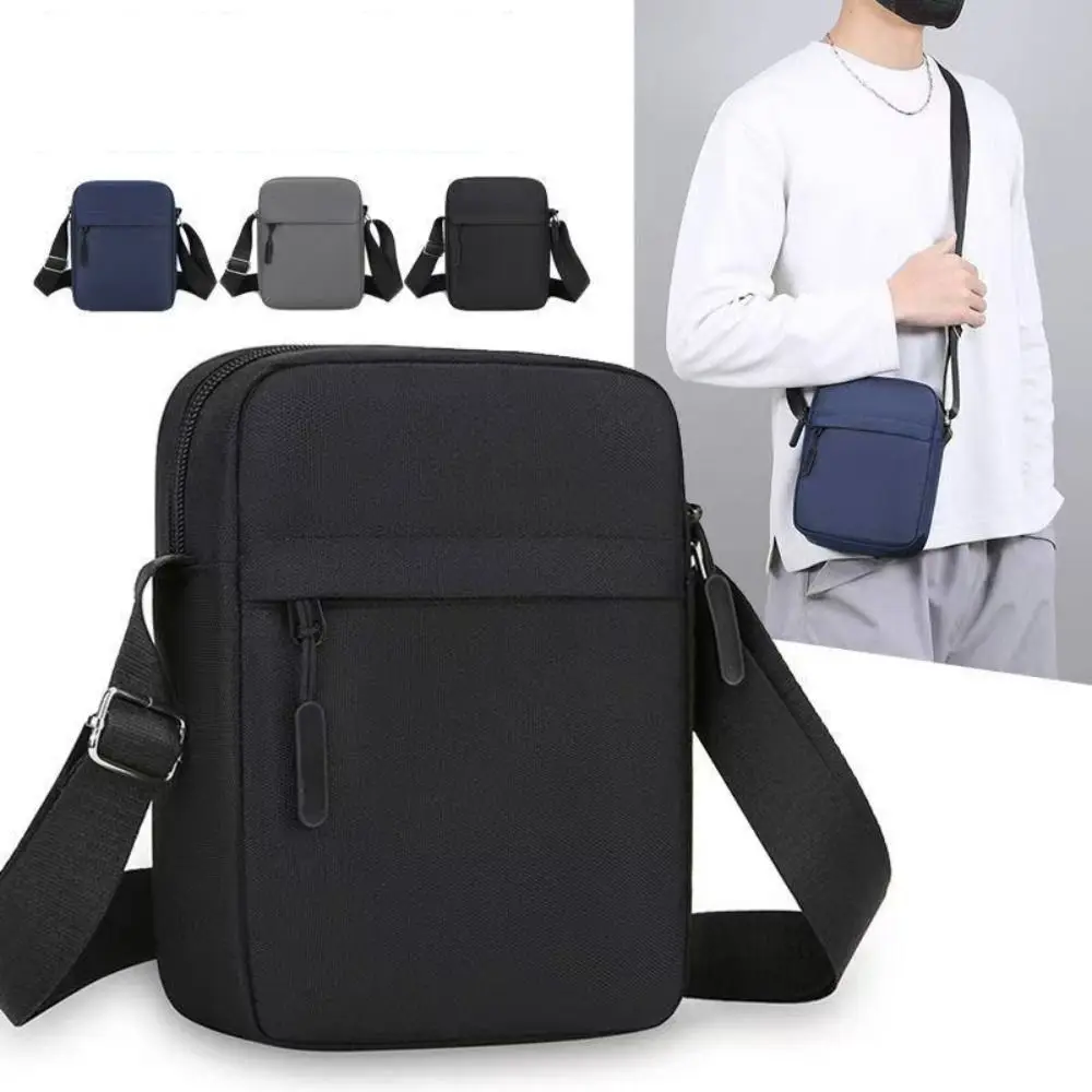 

High Quality Nylon Polyester Crossbody Bags Black Grey Blue Minimalists Tote Bag Long Shoulder Strap Shoulder Bag Men Women