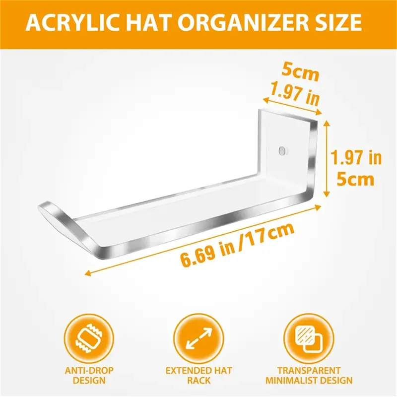 Clear Acrylic Wall Mounted Headband Storage Rack Minimalist Wall Display Shelf For Home Display Rack Hanger Holder Organizer