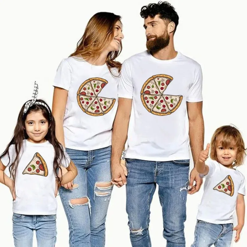 Family Matching Clothes Pizza Slice Family Look T shirt Daddy Mommy and Me Baby T-shirt Father\'s Day Mother\'s Day Newborn Gift