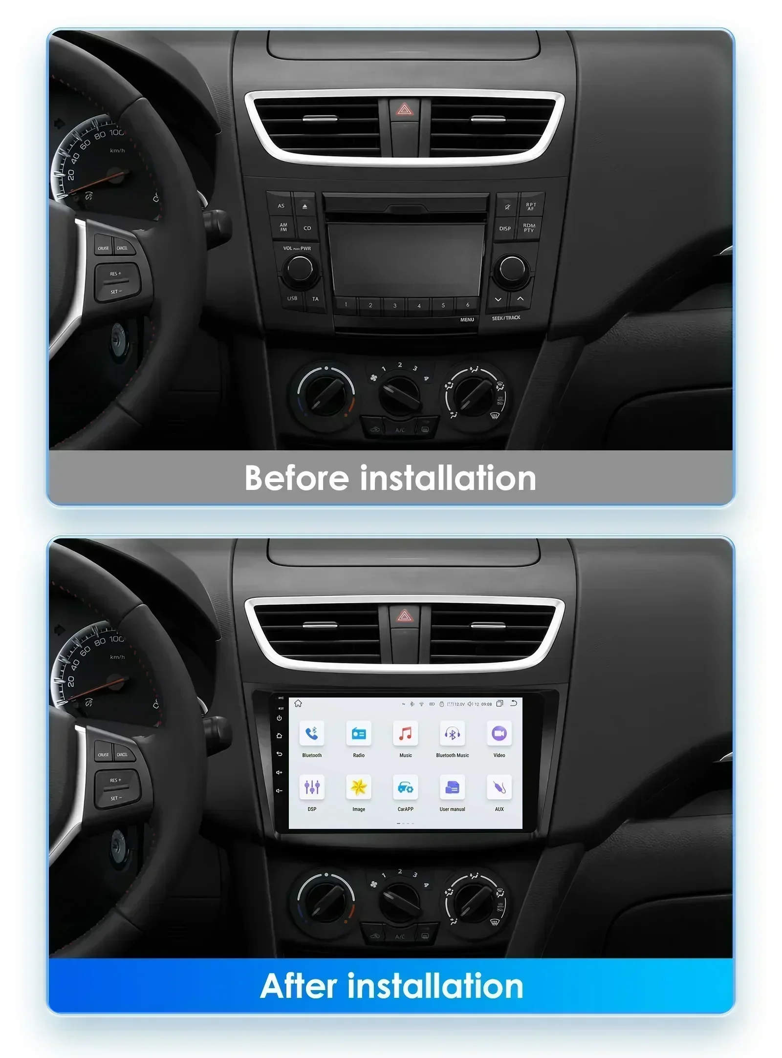 Hizpo Car Radio Multimedia Player For Suzuki Swift 4 2011 2012 2013 2014 2015 Octa Core Android Auto GPS Navigation Stereo DSP