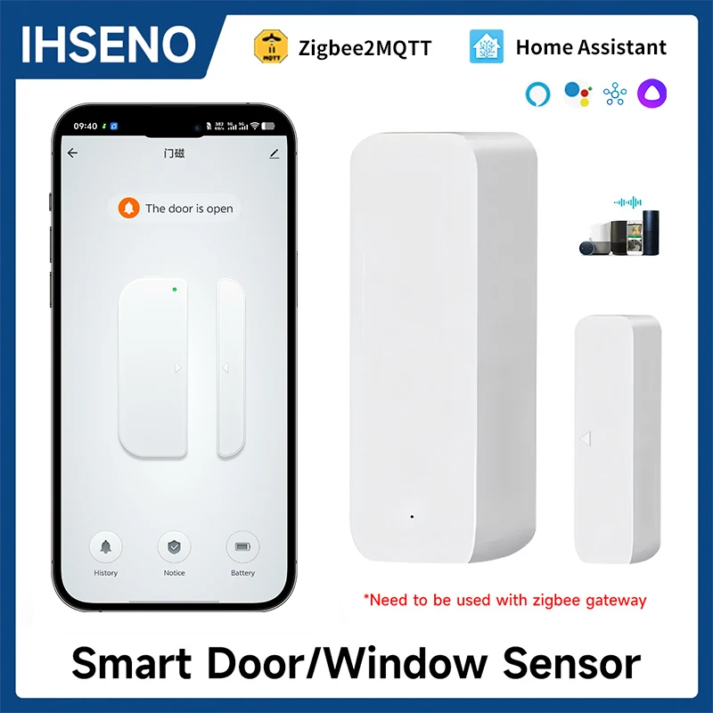 Intelligent Zigbee 3.0 Door Window Sensor Alarm Security Detector Support Home Assistant Z2MQTT For Alexa System