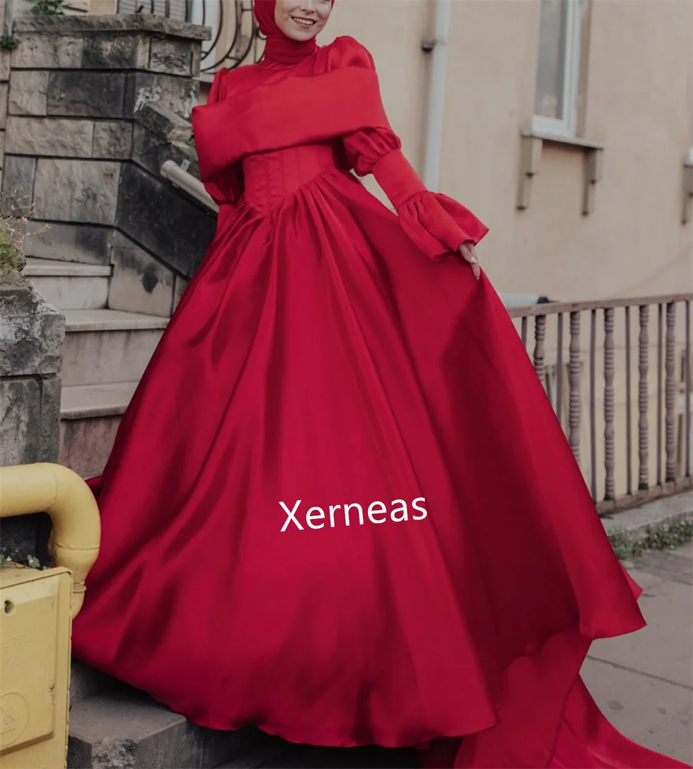 Personalizzato Charmeuse Piega Collo alto Lunghezza pavimento Occasioni su misura Abito da sera Donna Elegante Festa Matrimonio Formale