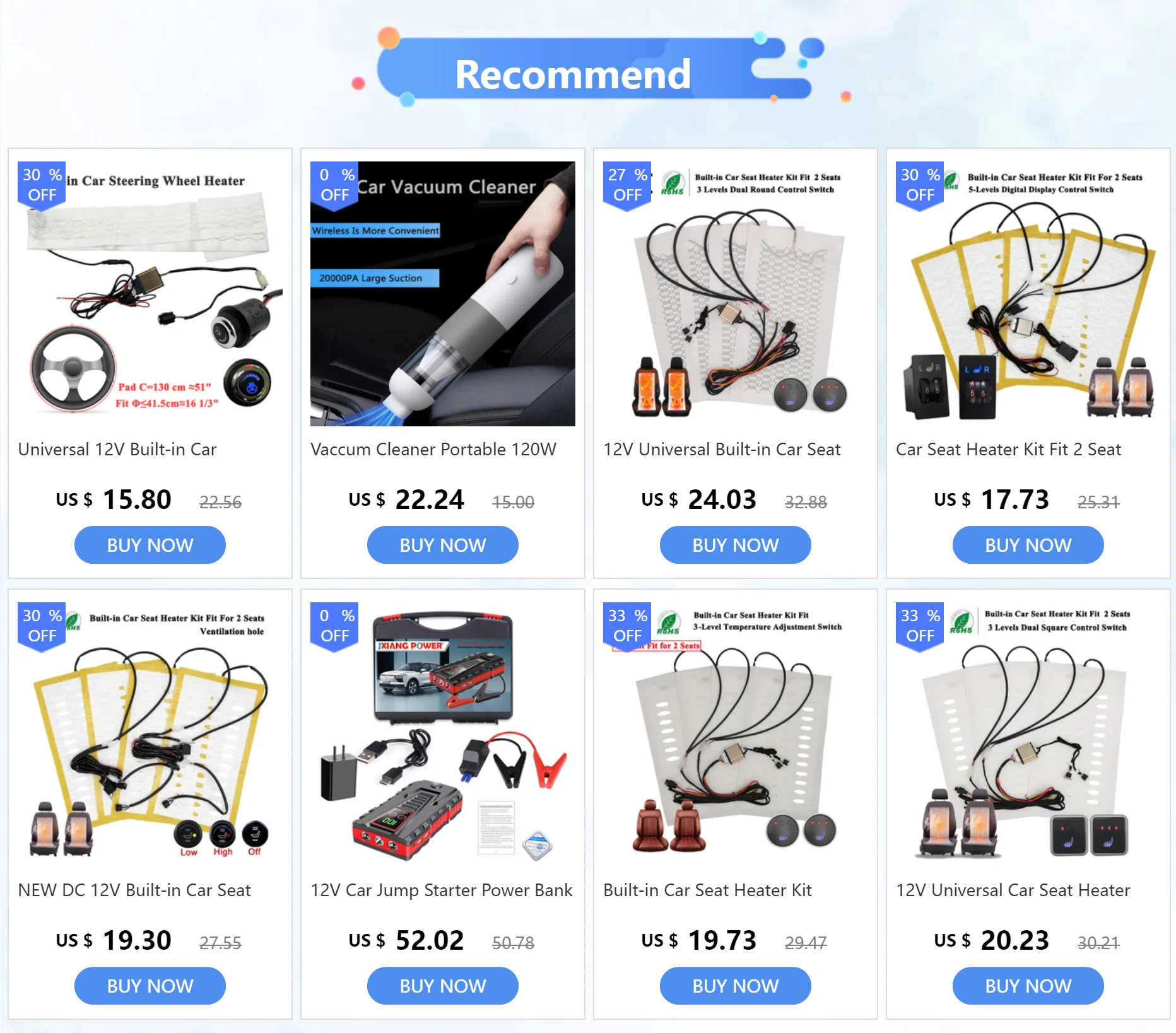 Das neue eingebaute Kit für Autos itz heizungen für 2 Sitze mit 12V und 27W Heizkissen mit quadratischem 3-Stufen-Doppelschalter für die Heizung von Autos itzen – Detail 1