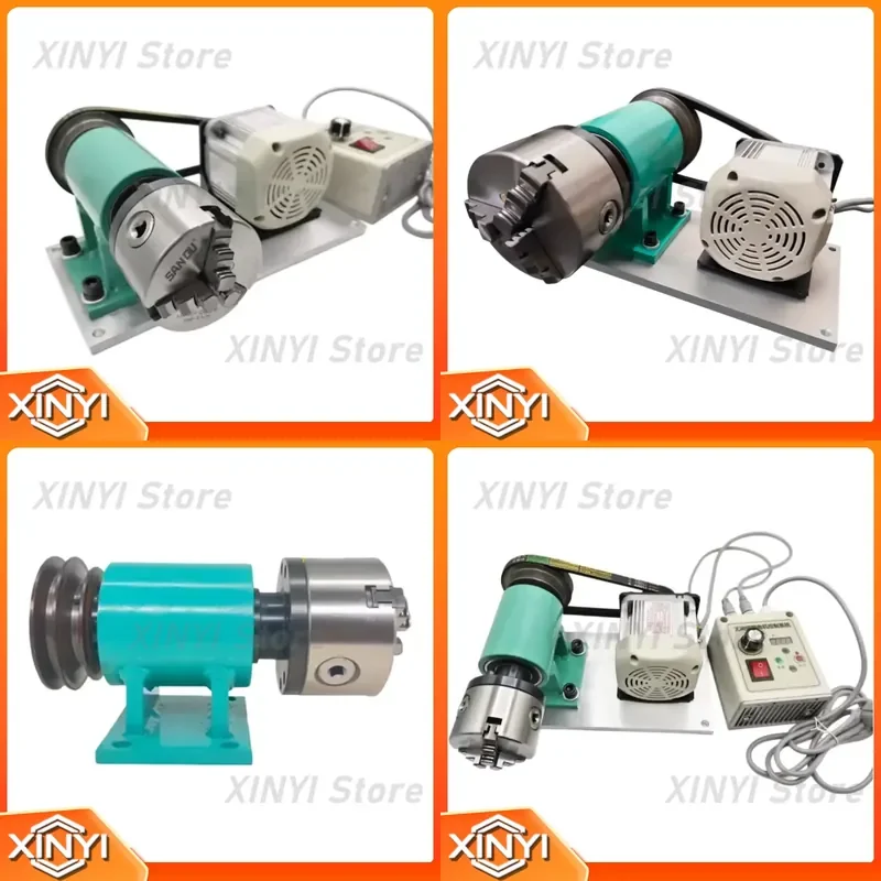 for Pneumatic Chuck Wood Lathe Spindle with Three Four Jaw Chuck Integral Through Hole Flange Models 80 100 125 160 200