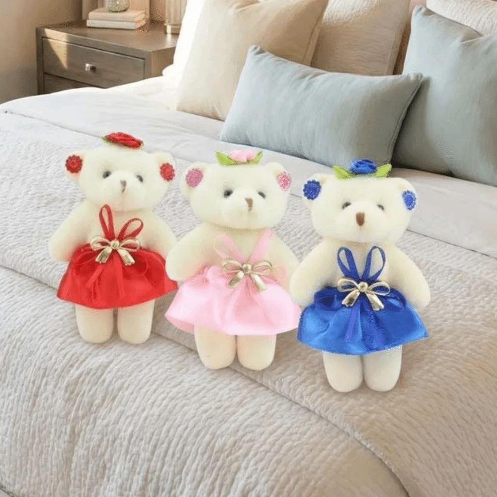 10pcs/set Wedding Gift Animal Mini Bear Flower Bouquet Cartoon Cartoon Bouquet 12cm DIY Bear /Children