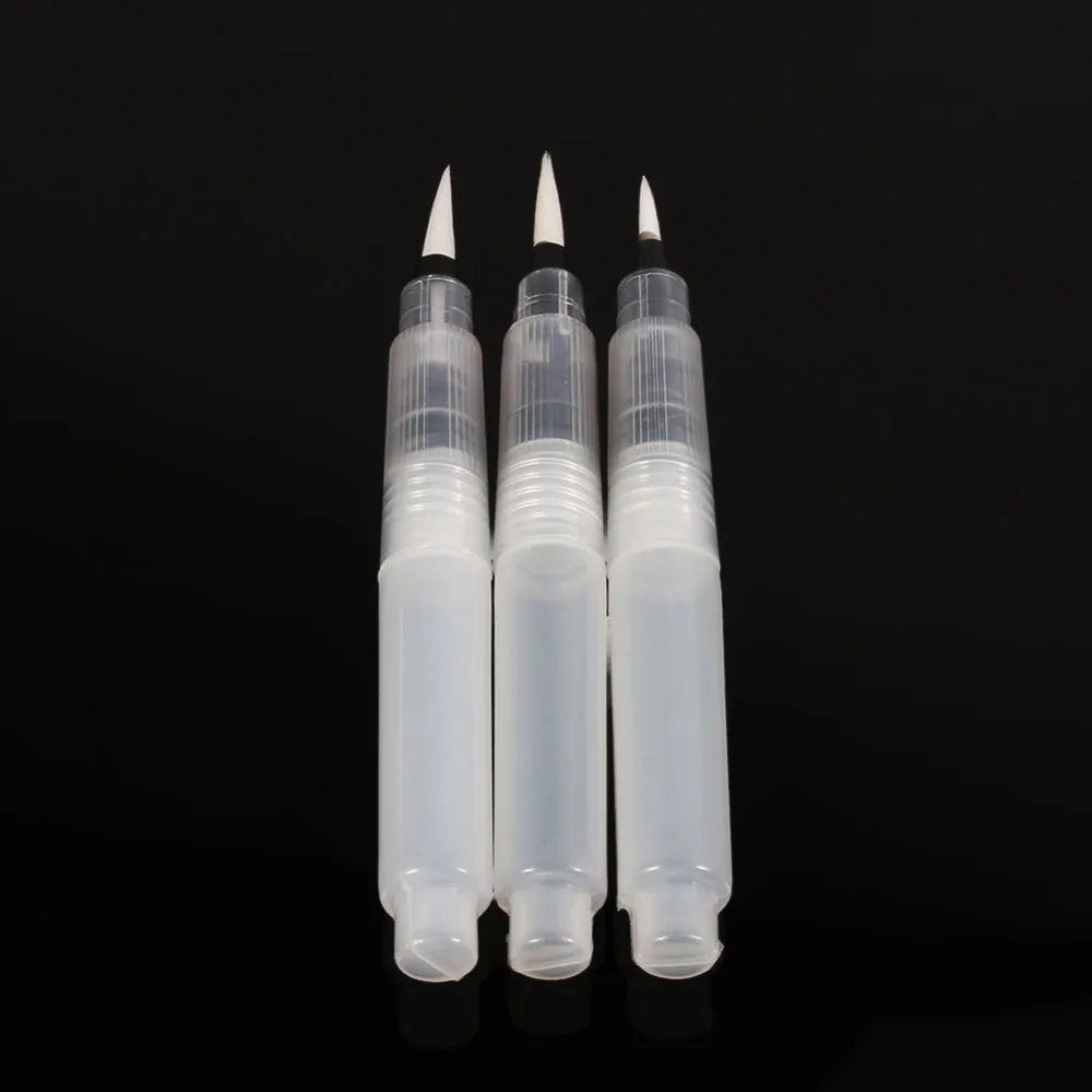6pcs Water Soluble Water Brush Pens 12cm Length 3 Size Brush Tips Watercolor Brush Pen Set Refillable Watercolor Pens