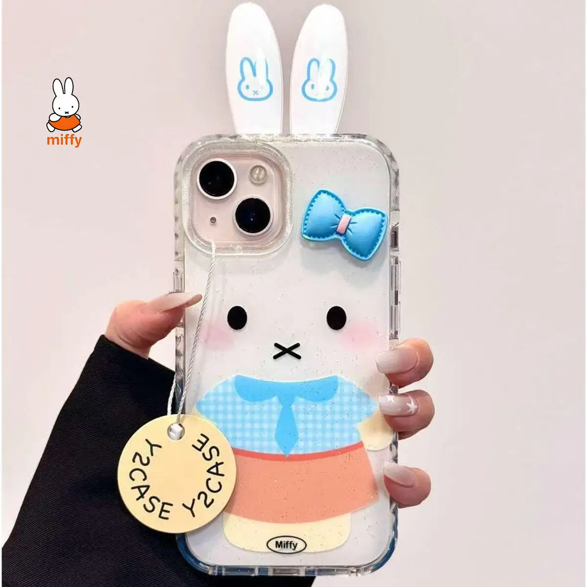 

Чехол для мобильного телефона Miffy Kawaii с рисунком, милый чехол для телефона с кроликом в стиле аниме, подходит для Iphone 16 Pro max Iphone 15 Pro 14 13