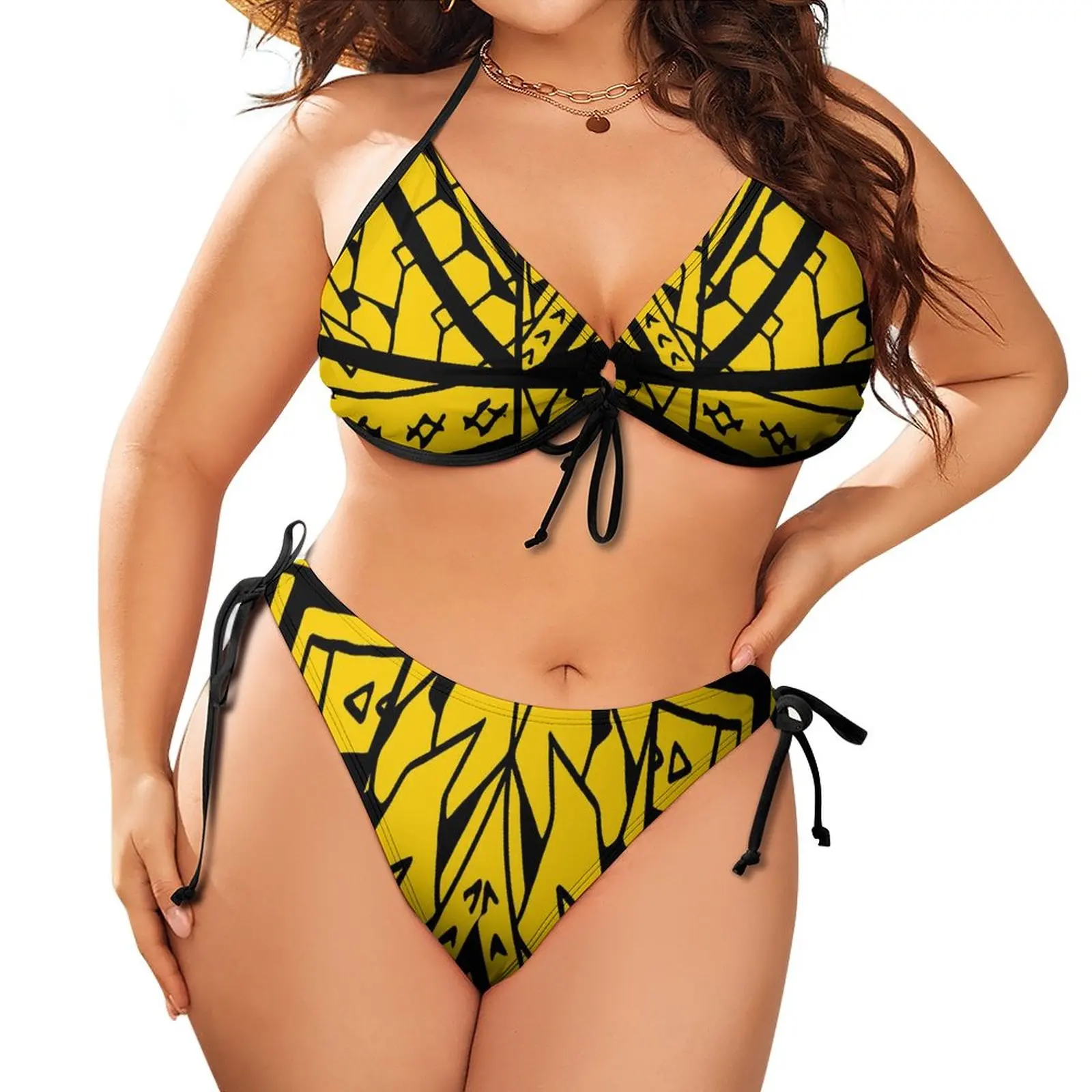 Stroje kąpielowe damskie Plus Size dwuczęściowe seksowne Bikini z niskim stanem na zamówienie Plus Size stroje kąpielowe Bikini Push Up